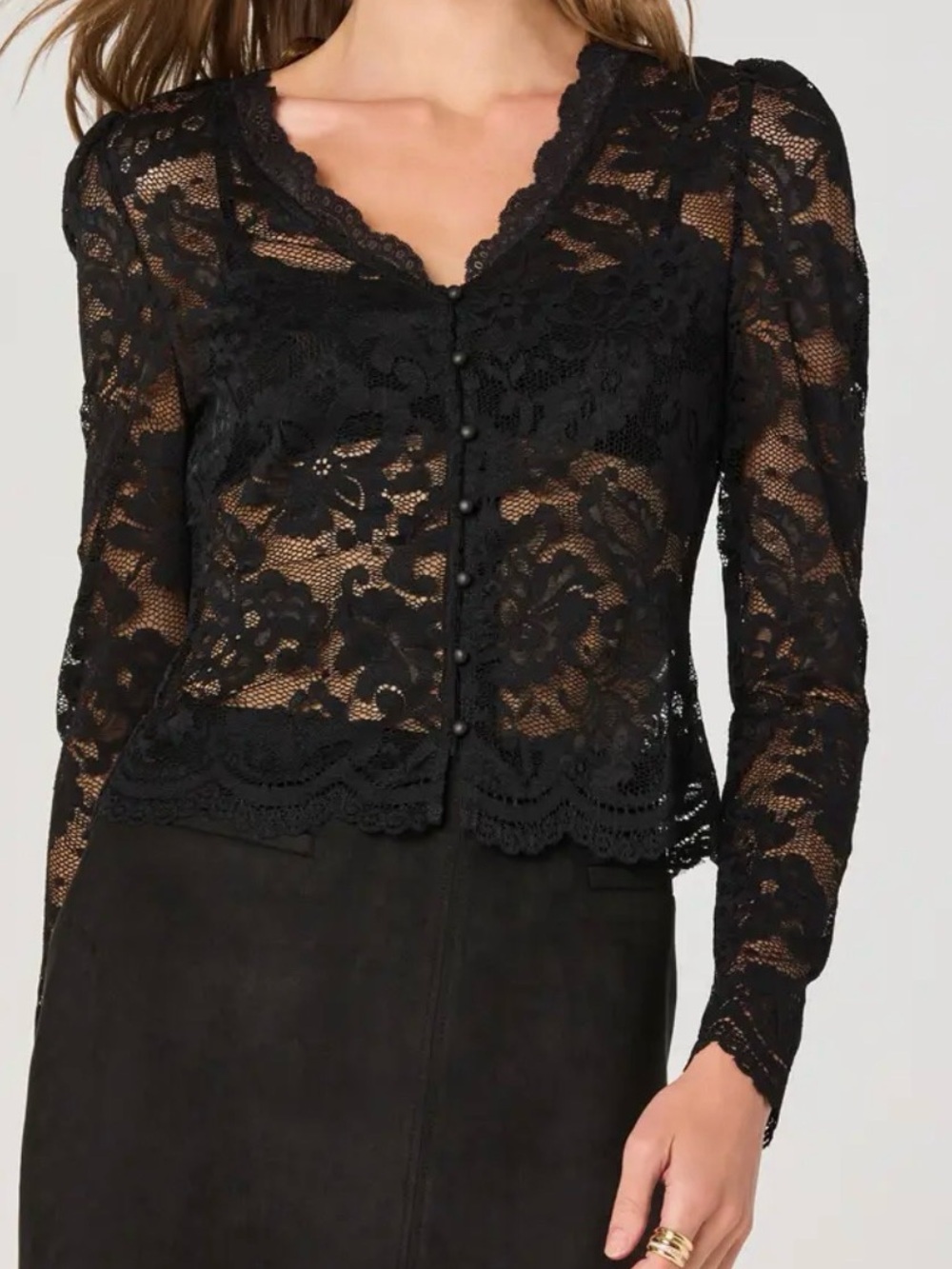 Astr Black Lace Top size small